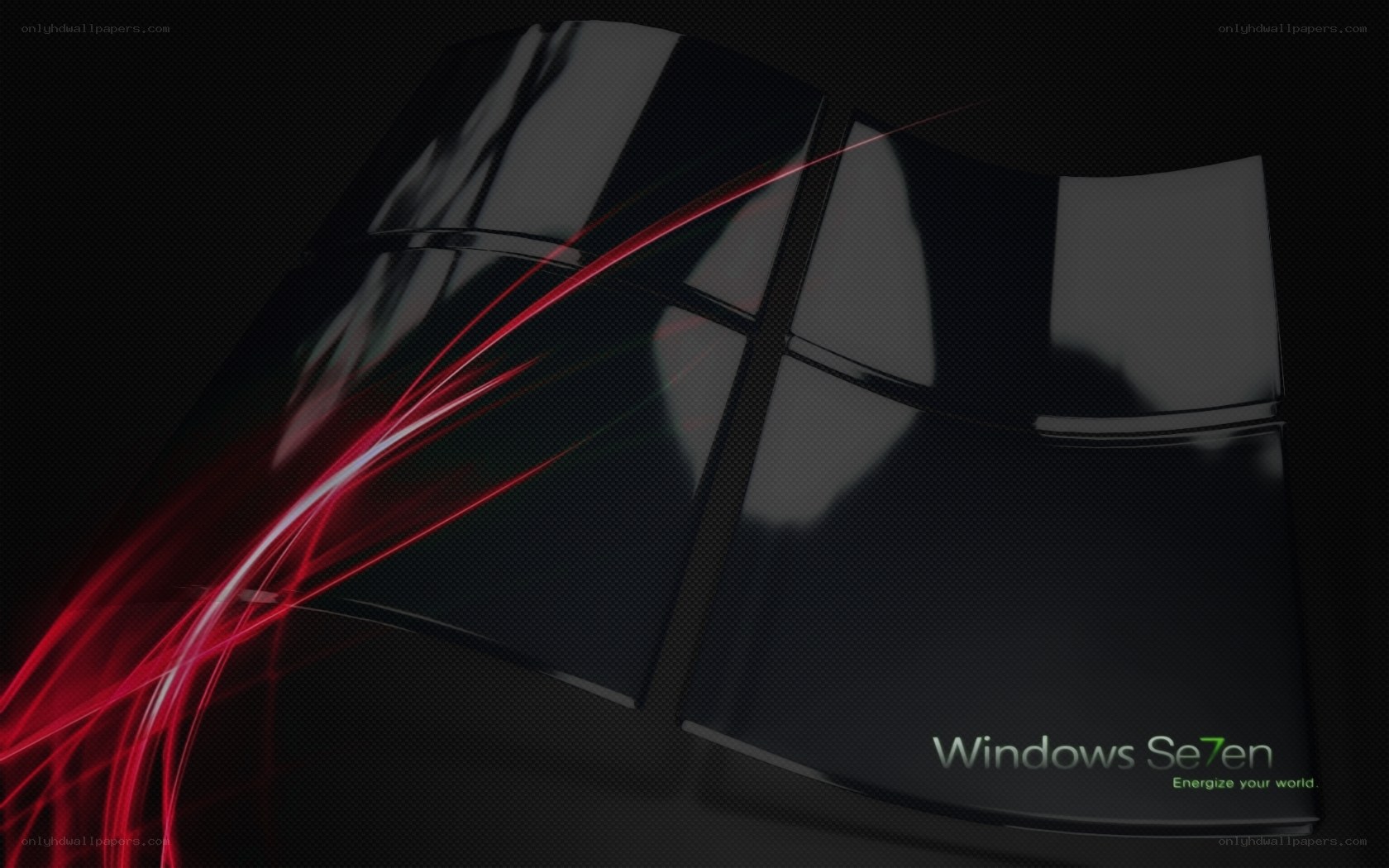 Windows 7 logo with red light streaks
