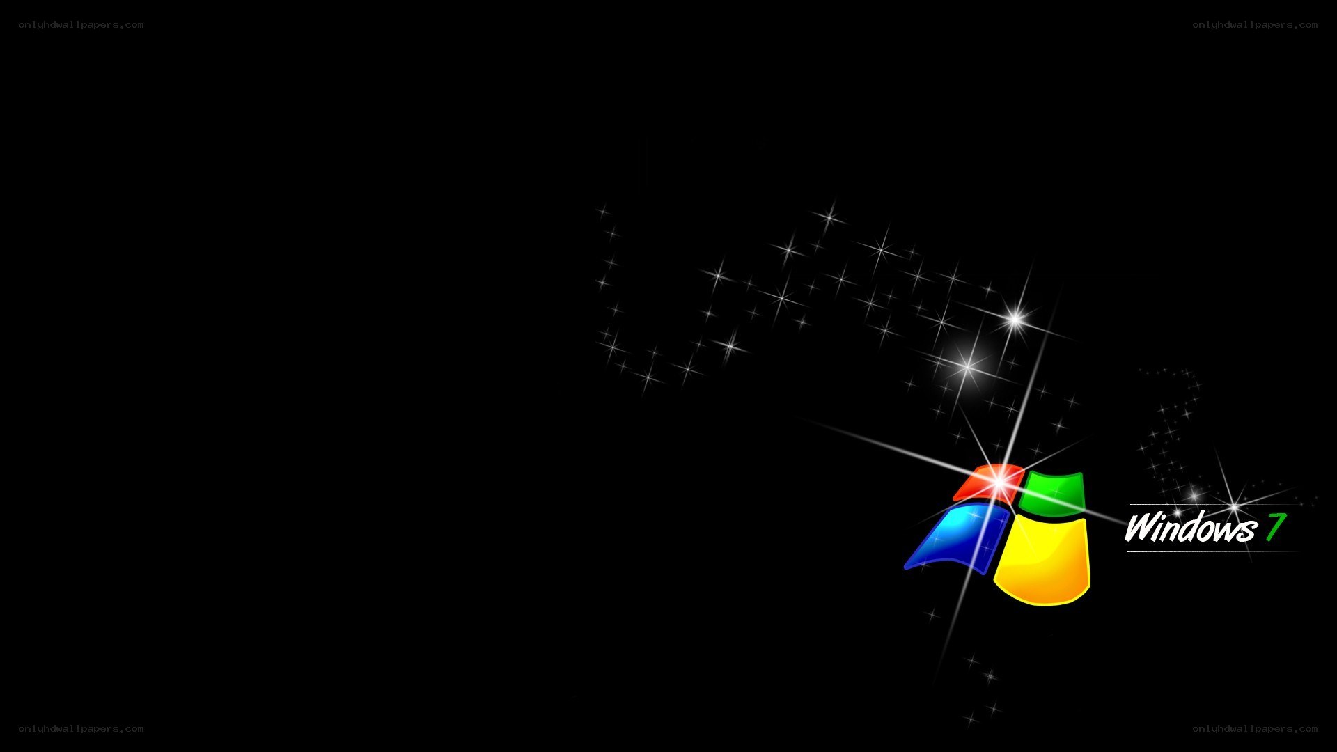 Windows 7 logo with sparkles