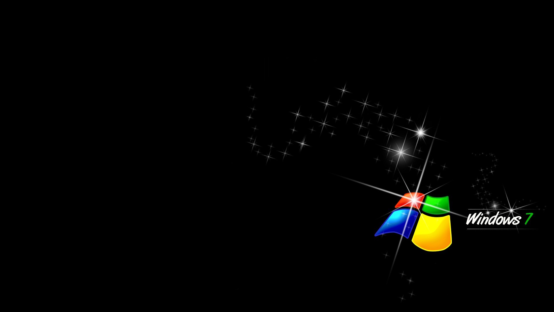 Windows 7 logo with sparkles