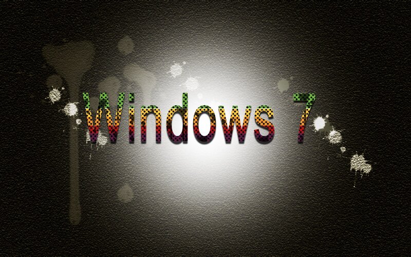Windows 7 logo with splatter effect