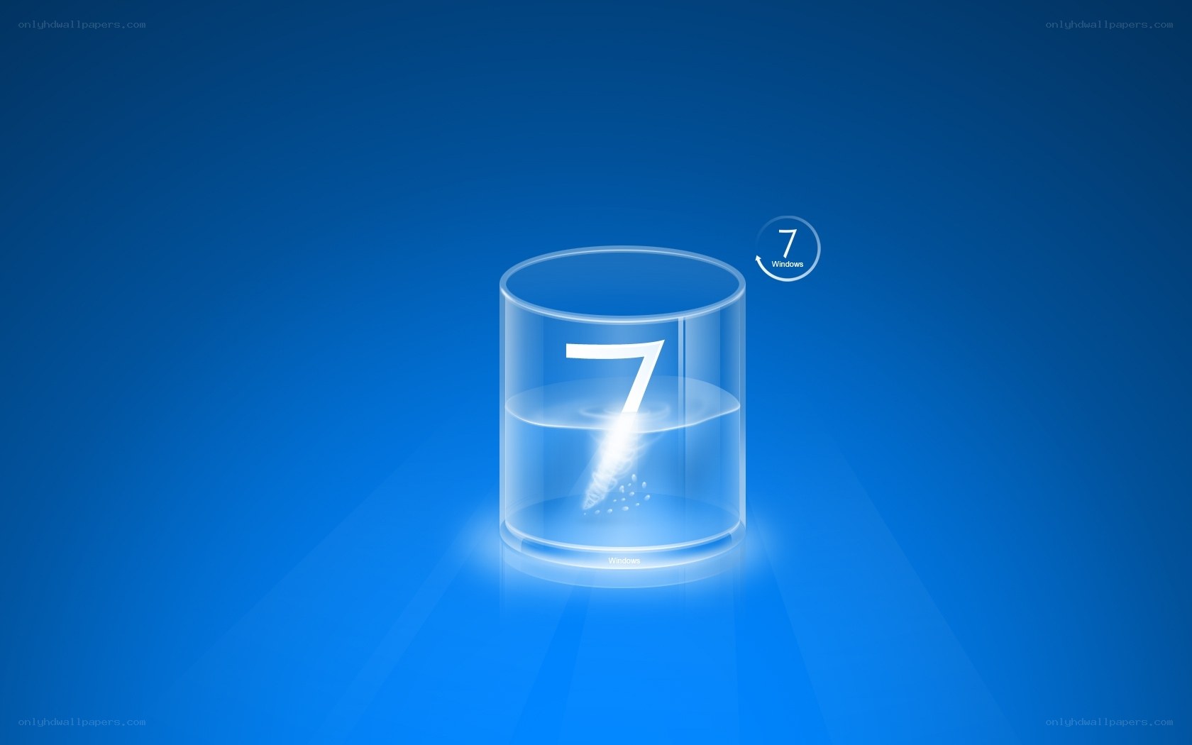 Windows 7 logo with water