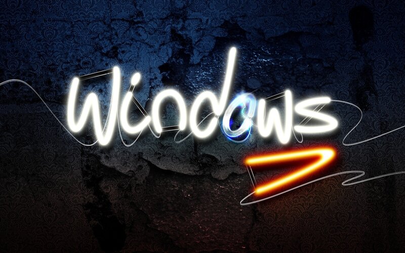Windows 7 neon logo