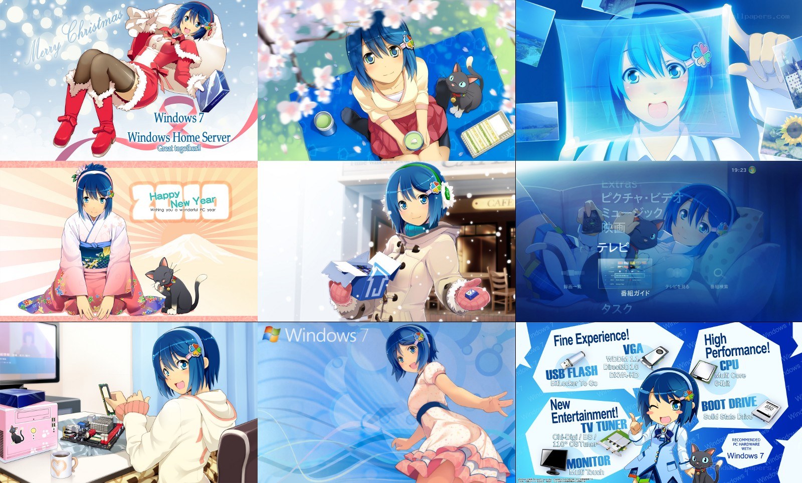 Windows 7 promotional art collage