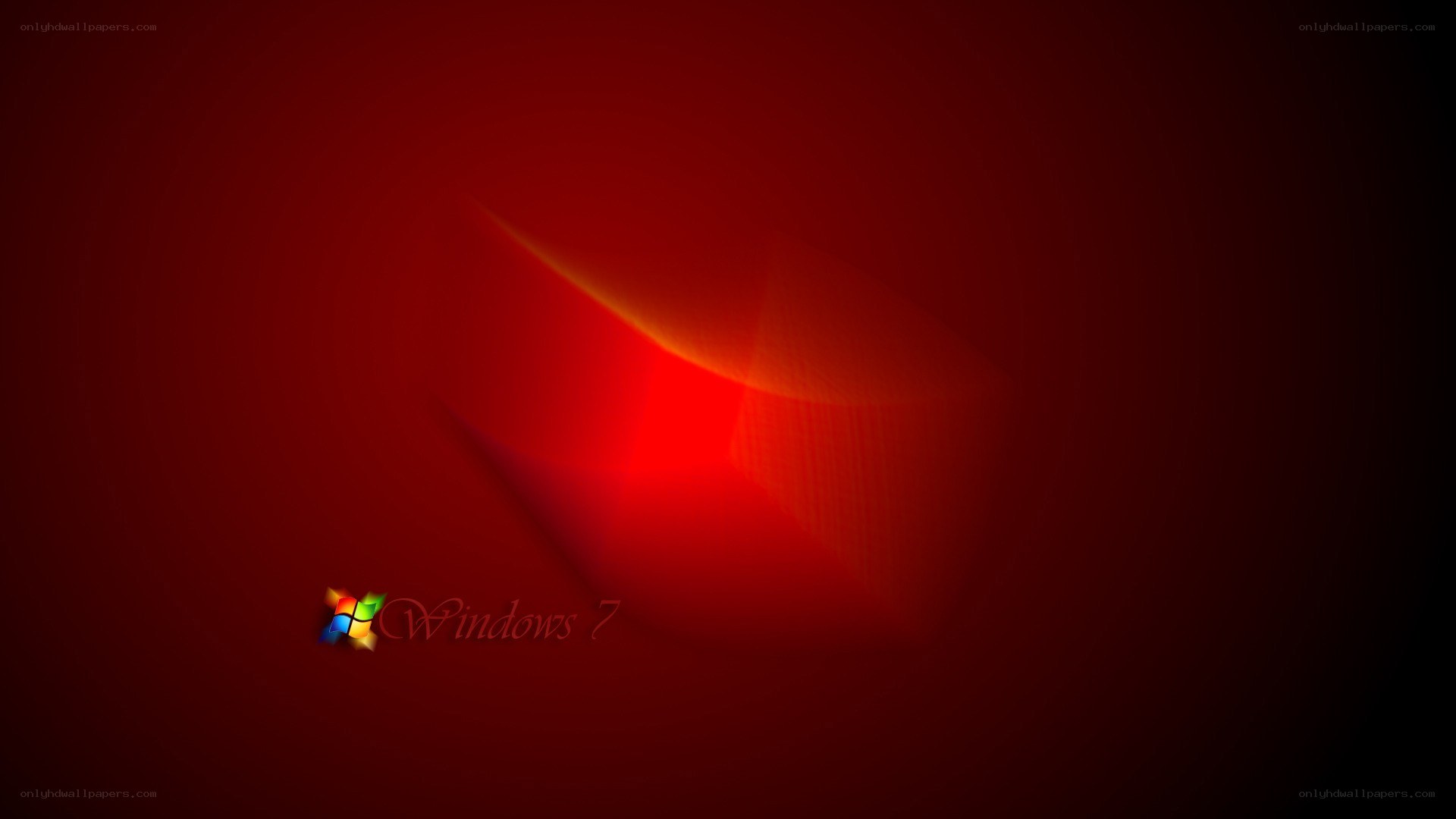 Windows 7 red abstract wallpaper
