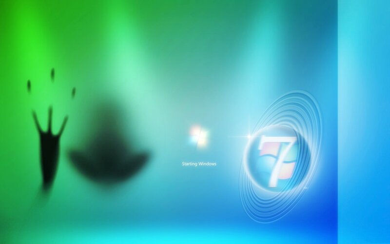 Windows 7 Startup Screen — Green