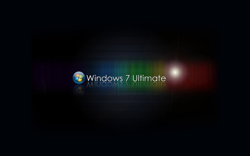 Windows 7 Ultimate Logo — Black, Dark, Digital Art