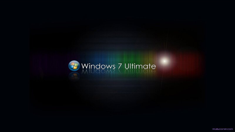 Windows 7 Ultimate Logo — Black, Dark, Dramatic