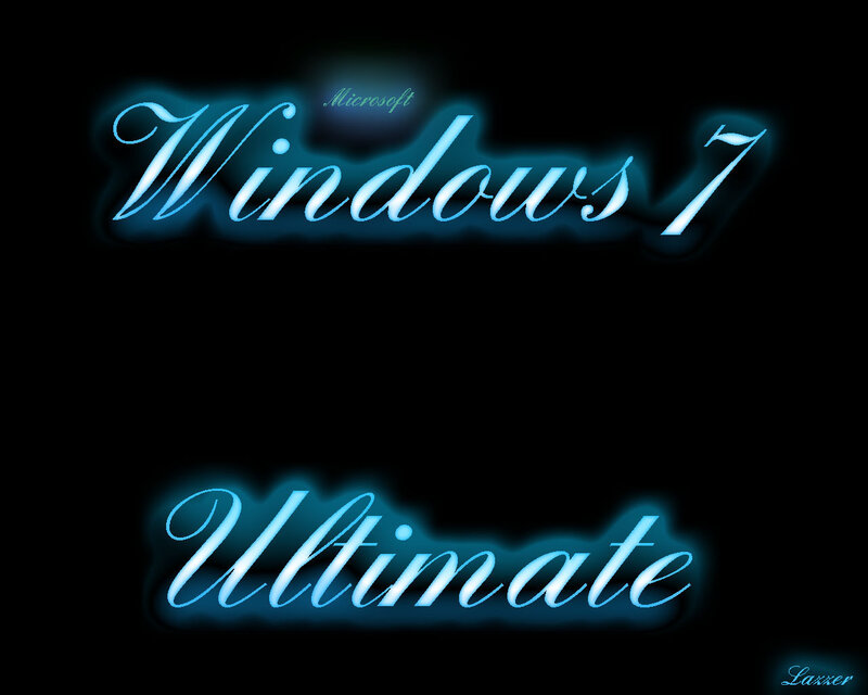 Windows 7 Ultimate Logo — Black, Dark, Glowing