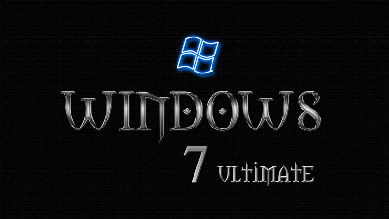 Windows 7 Ultimate Logo — Black, Dark