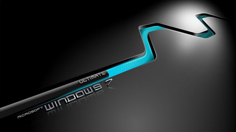 Windows 7 Ultimate Logo — Black, Dramatic, Digital Art, Text