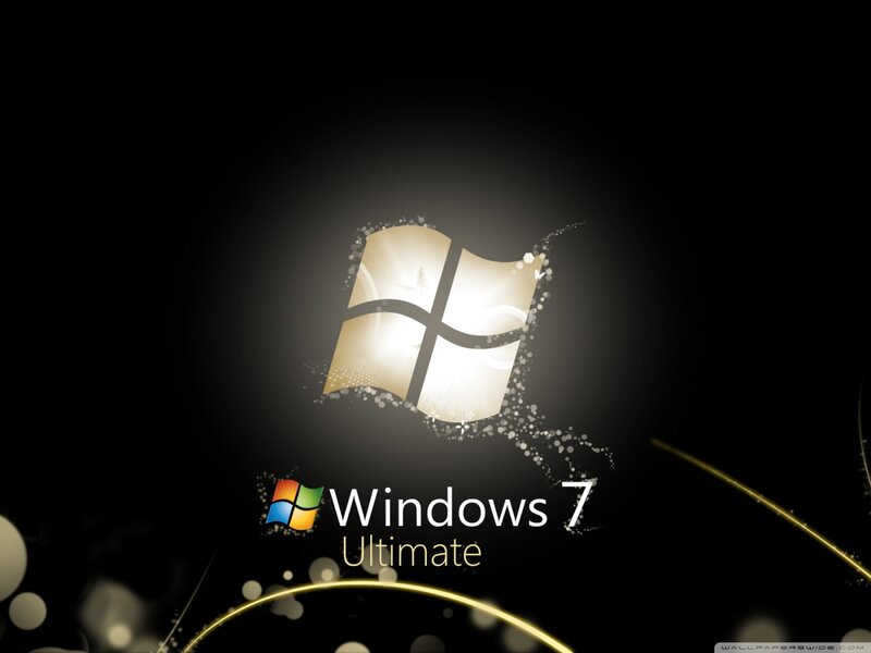 Windows 7 Ultimate Logo — Black, Dramatic, Digital Art