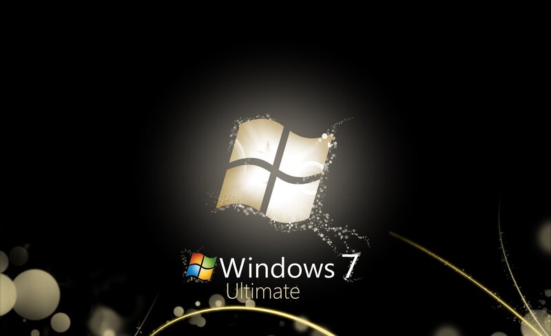 Windows 7 Ultimate Logo — Black, Dramatic