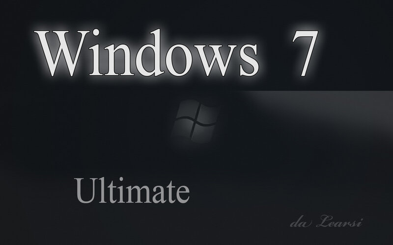 Windows 7 Ultimate Logo — Black, Minimalist, Digital Art, Text