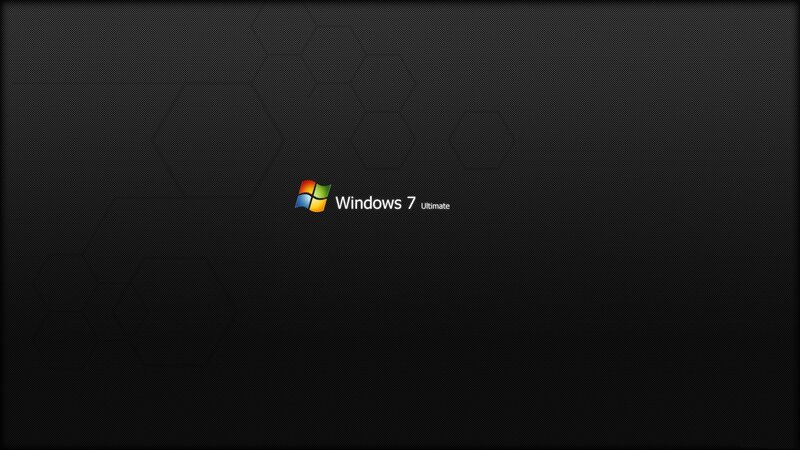 Windows 7 Ultimate Logo — Black, Minimalist, Digital Art, Text, White, Windows 7 Ultimate