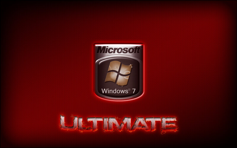 Windows 7 Ultimate Logo — Red, Dramatic, Digital Art, Text