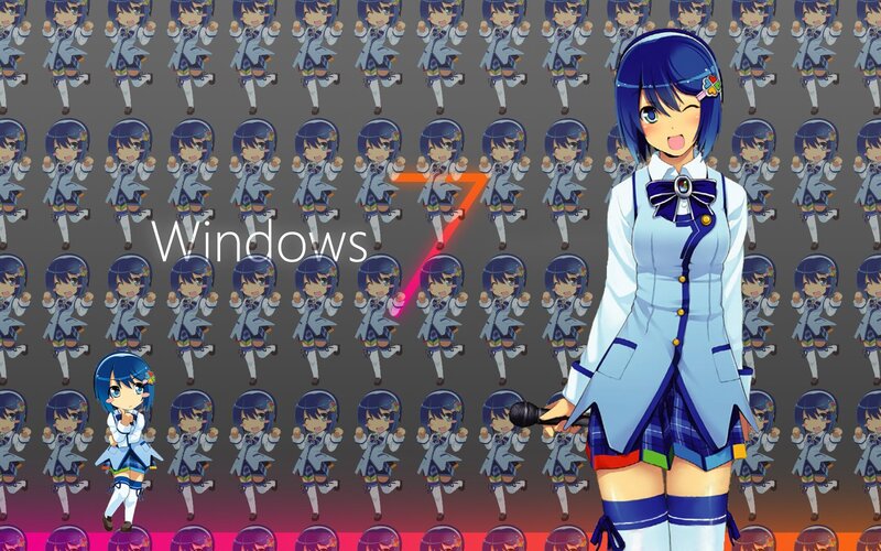 Windows 7 with anime character