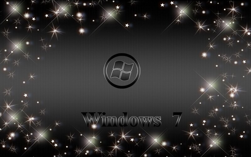 Windows 7 with starry background