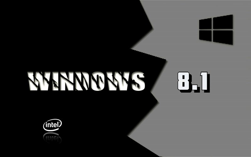 Windows 8.1 Logo — Black, Dramatic, Digital Art, Intel Logo