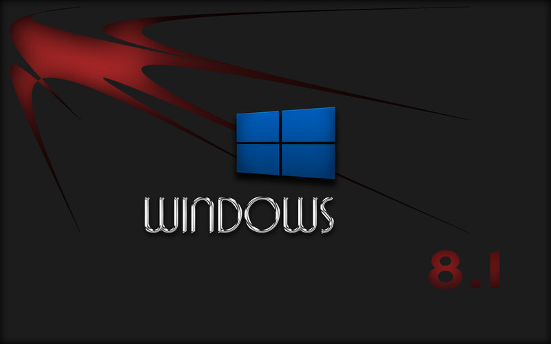 Windows 8.1 Logo — Black, Dramatic, Digital Art, Red Design