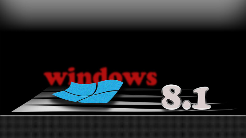 Windows 8.1 Logo — Black, Dramatic, Digital Art, Text