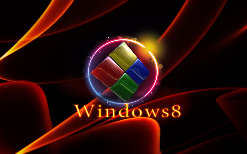 Windows 8 Logo — Black, Dramatic, Digital Art, Text, Glow
