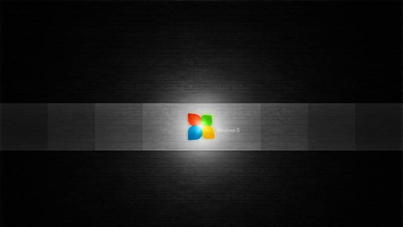 Windows 8 Logo — Black, Minimalist, Digital Art, Text