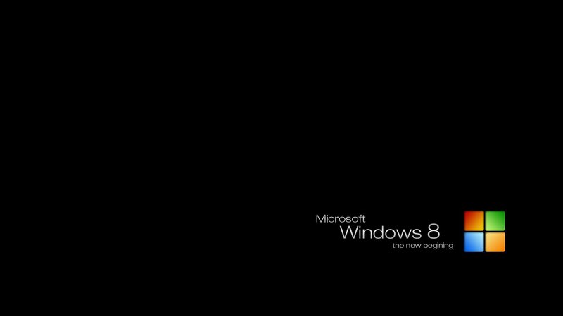 Windows 8 Logo — Black, Minimalist, Digital Art, Text, White