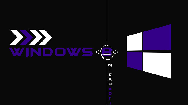 Windows 8 Logo — Black, Minimalist, Digital Art