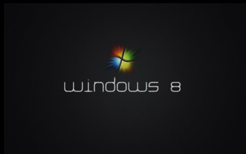 Windows 8 Logo — Black, Minimalist, Digital Art, White, Colorful