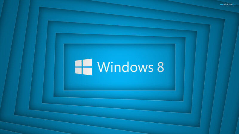 Windows 8 Logo — Blue, Minimalist, Digital Art, Text