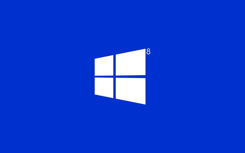 Windows 8 Logo — Blue, Minimalist, Vector Art, Number