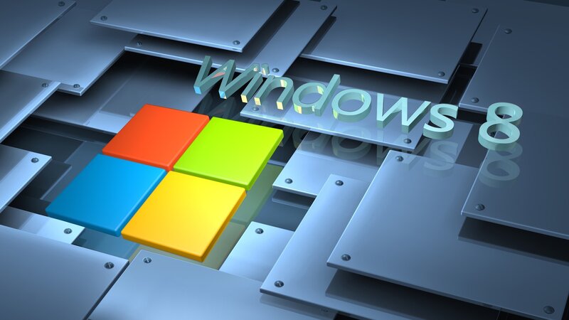 Windows 8 Logo — Blue, Technological, 3d Render, Text
