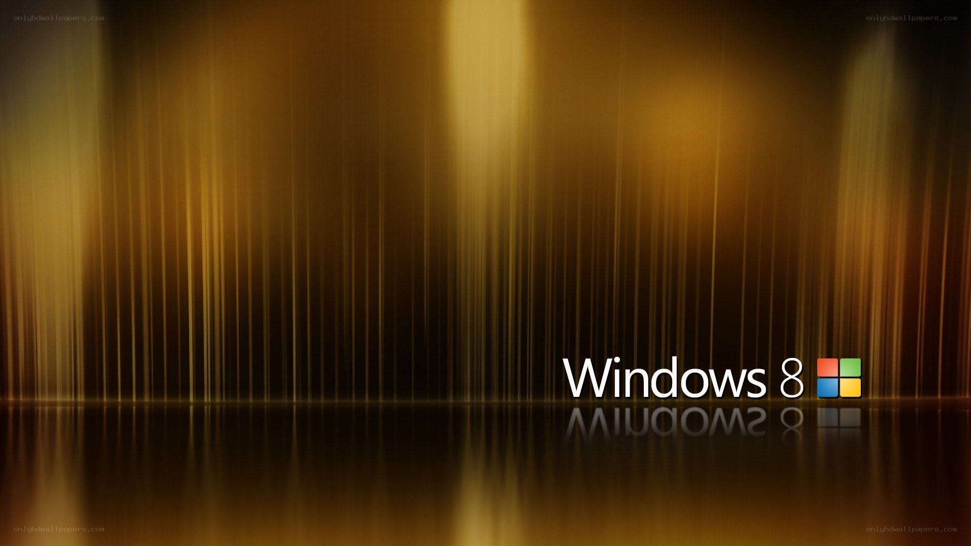Windows 8 logo on golden background