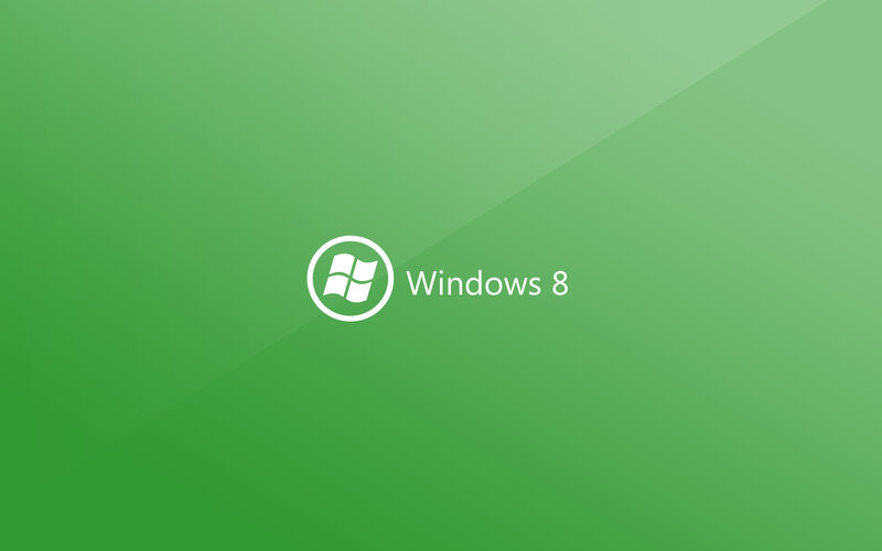 Windows 8 logo on green