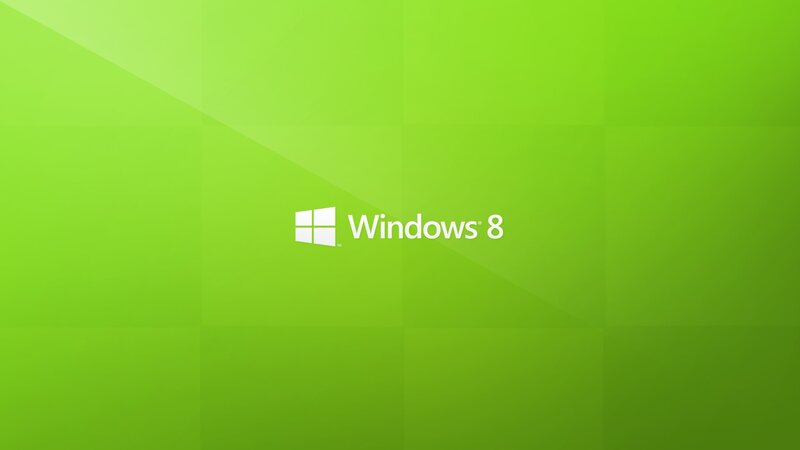 Windows 8 logo on green