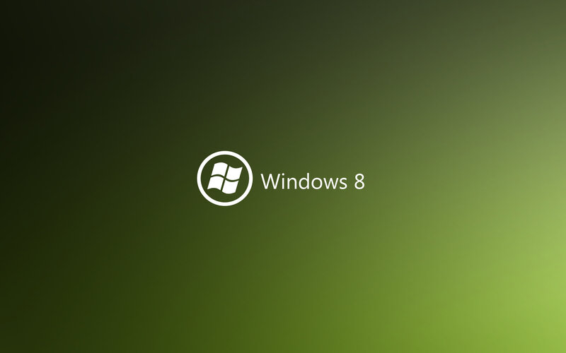 Windows 8 logo on green background