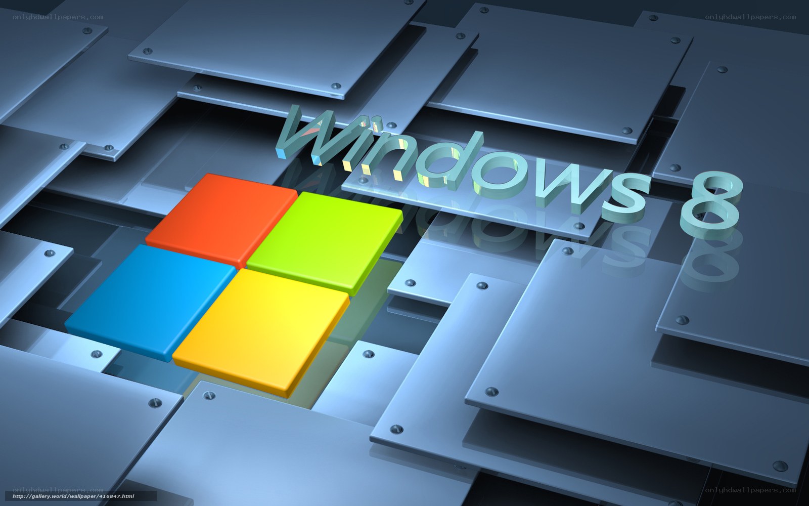 Windows 8 logo on metal plates