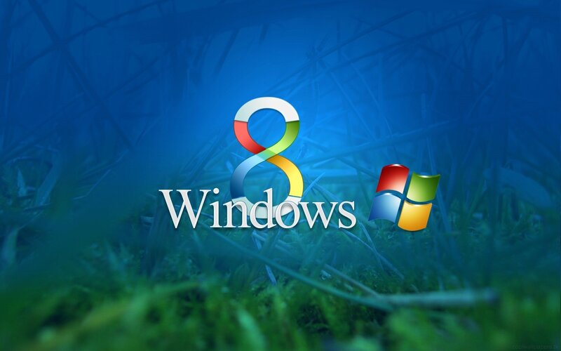 Windows 8 logo on nature background