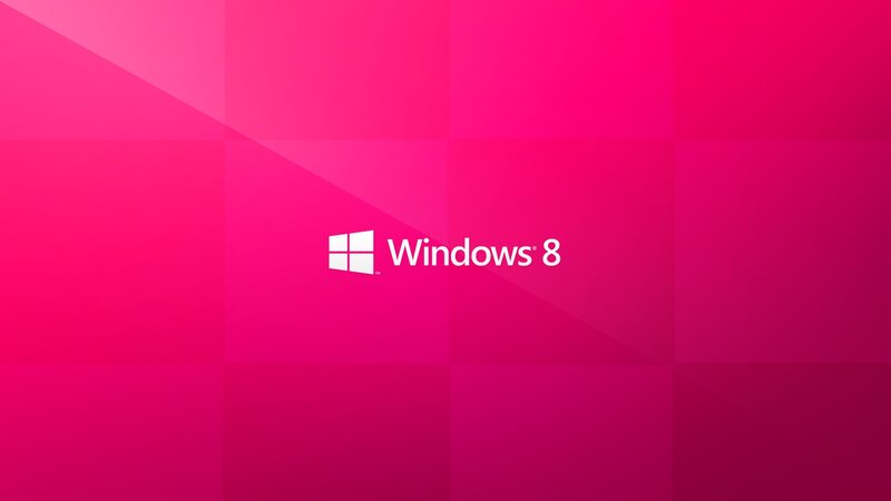 Windows 8 logo on pink background
