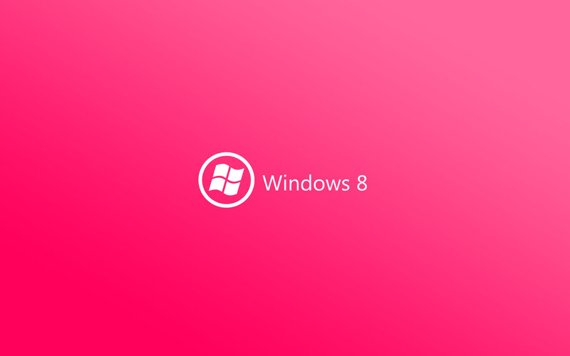 Windows 8 logo on pink background