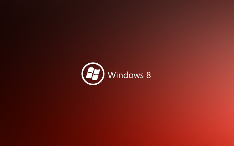 Windows 8 logo on red background