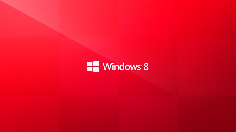 Windows 8 logo on red background