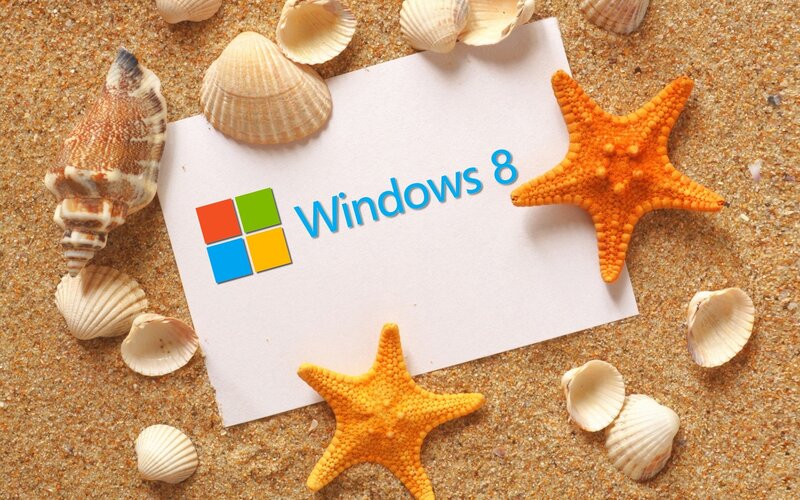 Windows 8 Logo on Sand