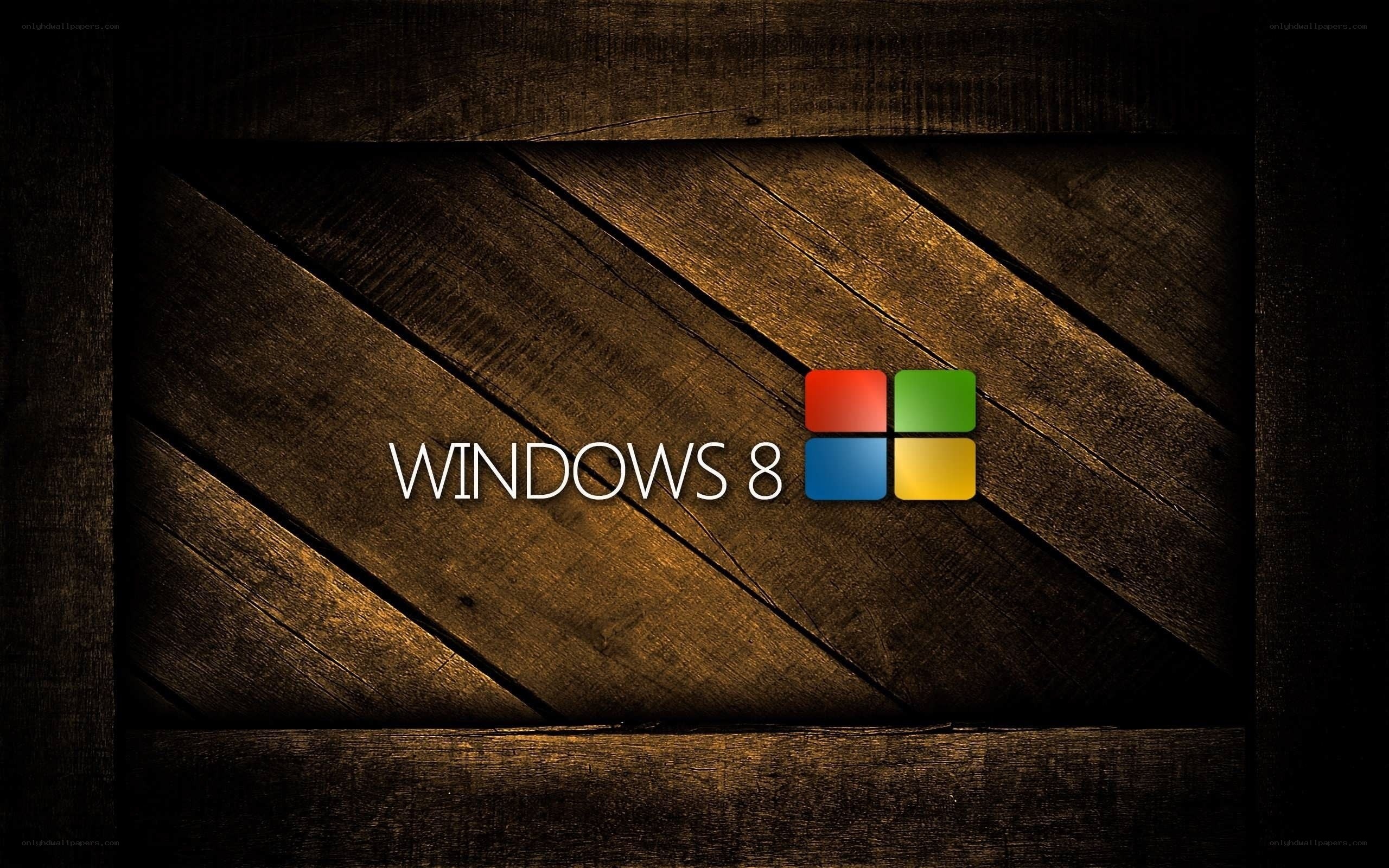 Windows 8 logo on wood