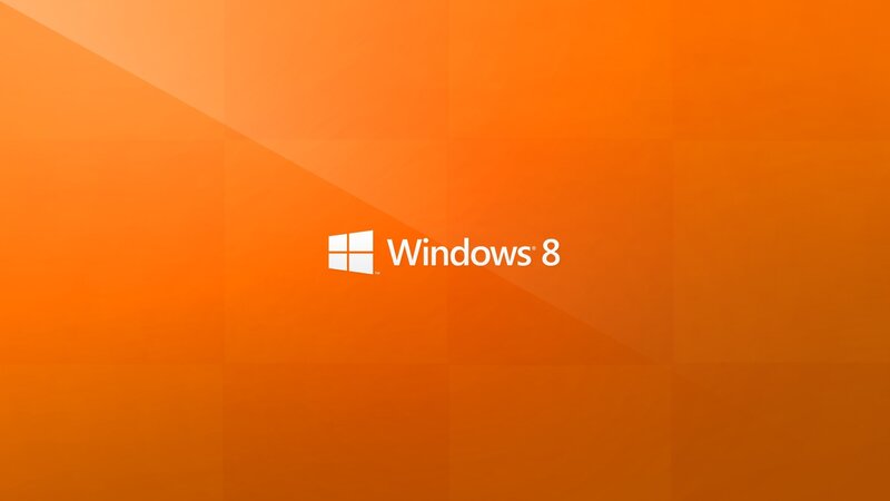 Windows 8 Logo — Orange, Minimalist, Digital Art, White