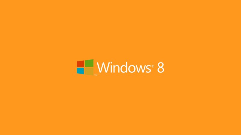 Windows 8 Logo — Orange, Minimalist, Vector Art, White