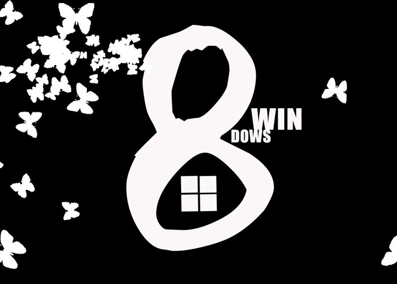 Windows 8 logo with butterflies
