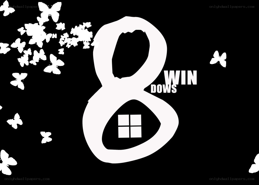 Windows 8 logo with butterflies