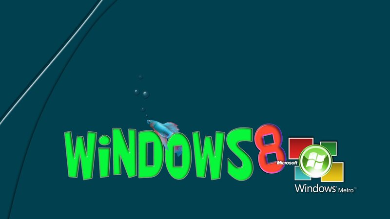 Windows 8 logo with fish