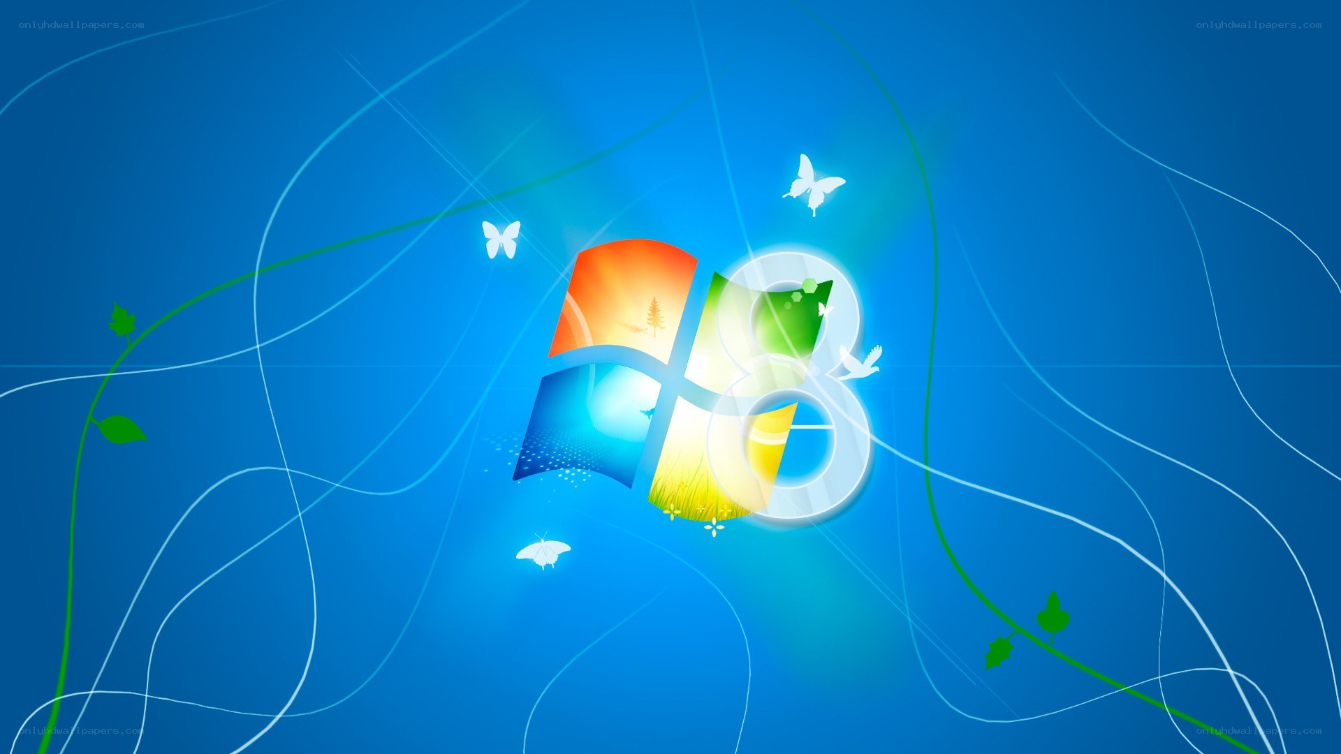 Windows 8 logo with nature elements